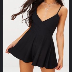 Black strappy romper